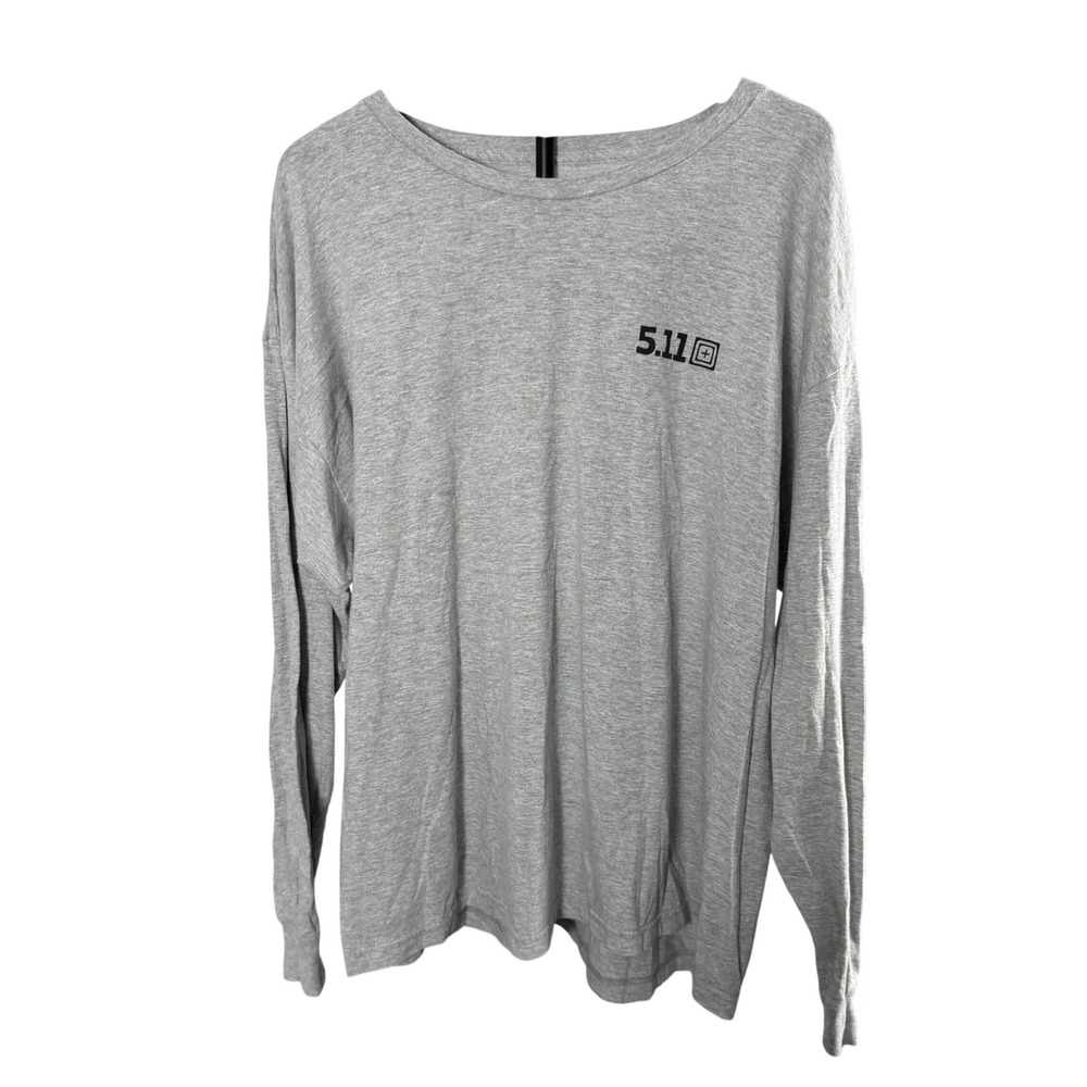 5.11 Tactical Mens 2XL Gray Long Sleeve Always Be Ready Graphic T-Shirt Tee